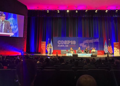 Richard Nephew speaking in the plenary at CoSP10