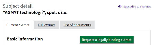 OO Example - Slovak Republic’s Commercial register